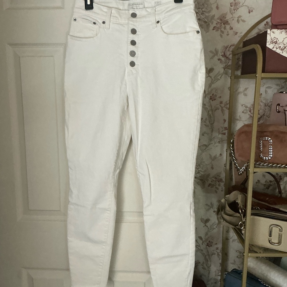 Lucky Brand Bridgette High Rise White Button-Fly Jeans